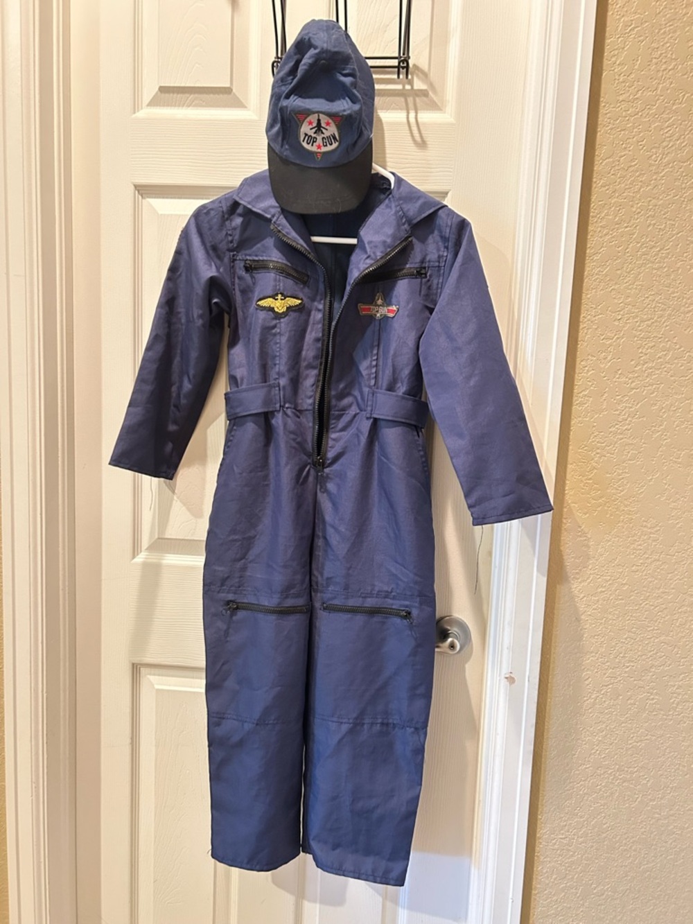 Top Gun-Inspired Navy Kids Pilot Jumpsuit with Cap